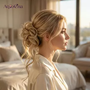 AqToCna Móng Vuốt Tự Nhiên Kẹp Lông Tơ Tổng Hợp Tóc Bun Cho Dễ Dàng Updo Nhanh Lộn Phong Cách Cho Nữ AqToCna