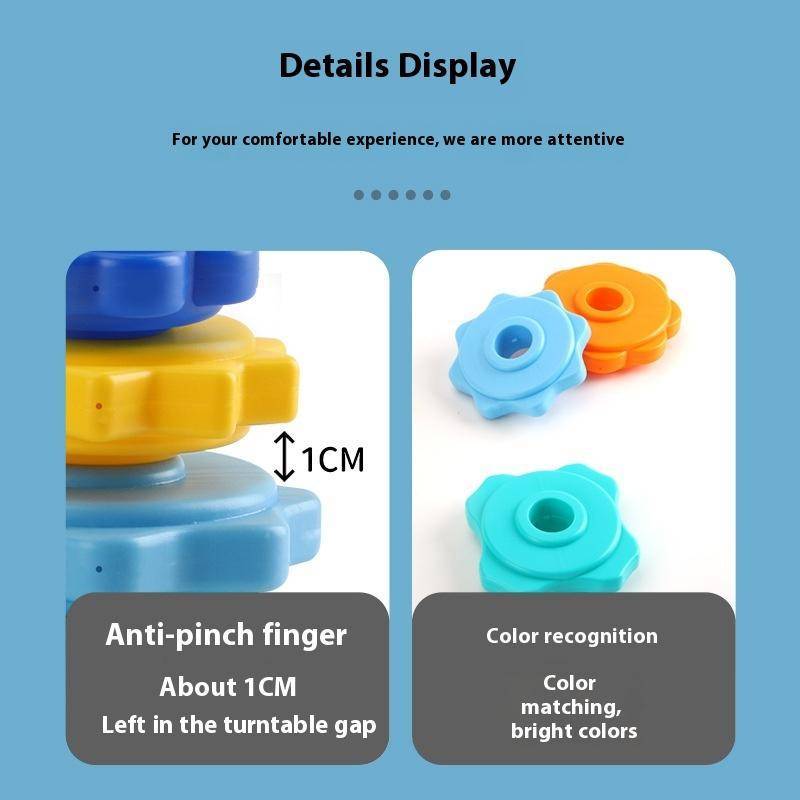 MUQV 1 Bộ Montessori Xoay Cầu Vồng Tháp Bé Staing Đồ Chơi Trẻ Em Phát Triển Kỹ Năng Vận Động Trò Chơi Quay Staing Đồ Chơi Quà Tặng Giáo Dục n