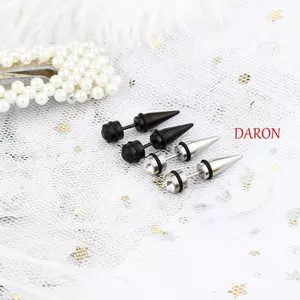 DARON 2 Chiếc Bông Tai Nam, Bông Tai Zircon Pha Lê Phong Cách Hàn Quốc, Thời Trang Nữ Tai Trang Sức Dạo Phố Hip Hop Bông Tai Inox Nam
