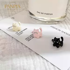 PNPIA- Kẹp Tai Mèo Hoạt Hình Mới Dễ Thương Mềm Mại Dễ Thương Ngọt Ngào Trái Tim Nữ Tính Nhỏ Tinh Tế Không Lỗ Tai Bông Tai Trang Sức Giá Trị Cao Thời Trang