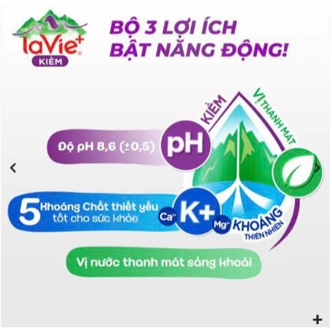 Thùng 12 chai La Vie+ KIỀM có khoáng thiên nhiên  750ml