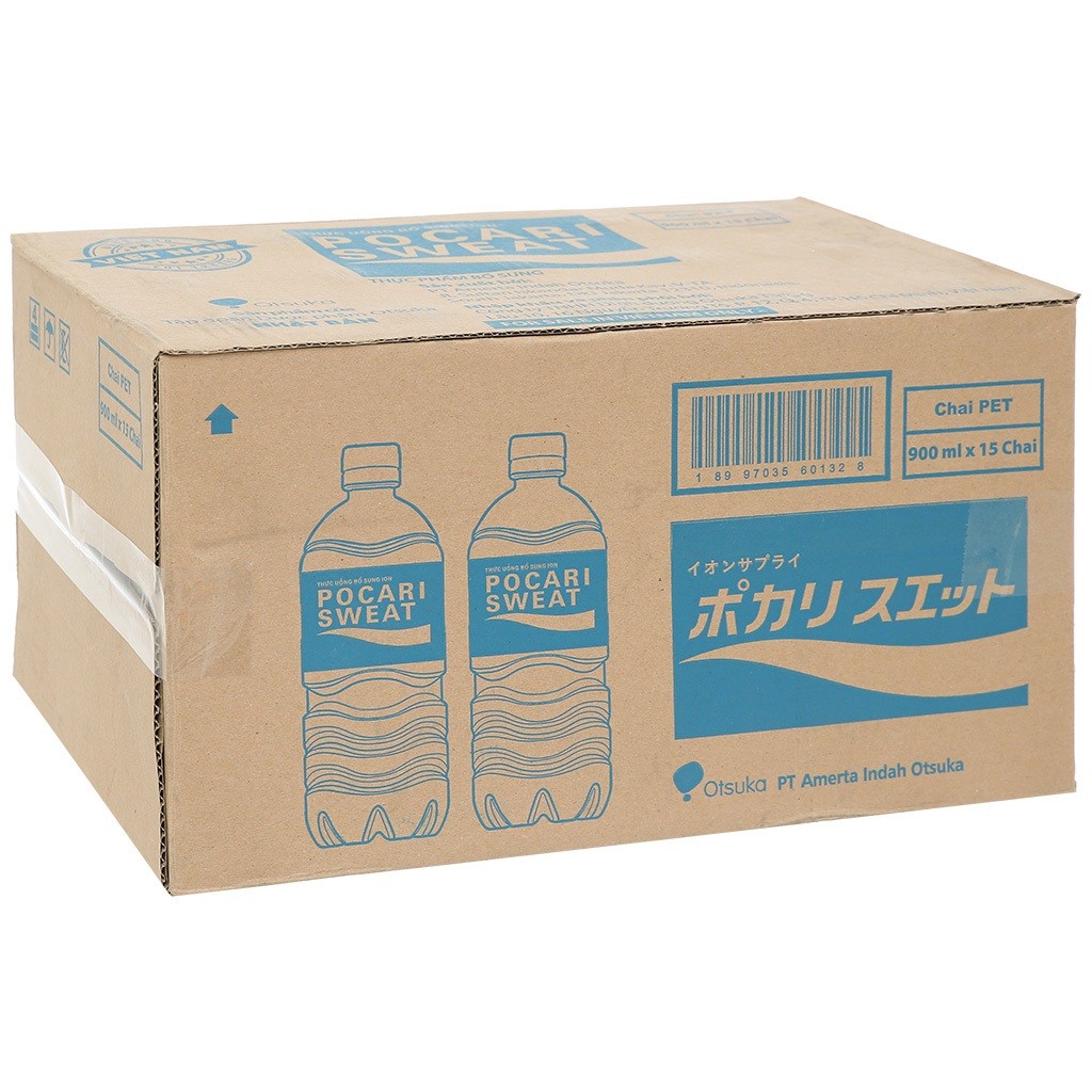 Thùng 15 chai nước khoáng i-on Pocari Sweat 900ml