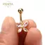 PNPIA- Zircon Pha Lê Bụng Xuyên Nhẫn Rốn Vòng Phẫu Thuật Bướm Trang Sức Cơ Thể