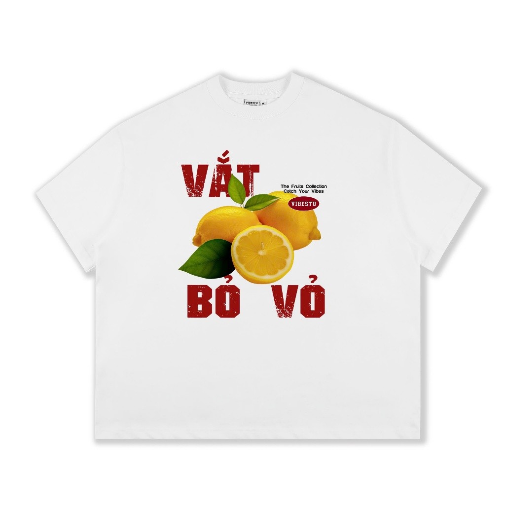 （Giao hàng 24h）Angela Áo Thun Local Brand  "BST Trái Cây", Form Boxy Rộng Unisex 220Gsm 100% Cotton