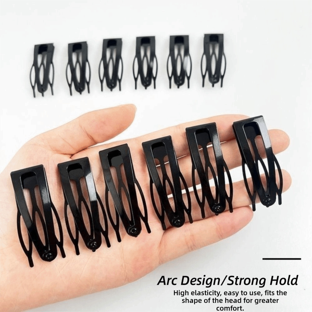AWNGD 2 Kẹp Tóc BB, Barrettes Tóc Ba Răng Kim Loại, Đen Mờ Chống Trơn Trượt Mạnh Mờ Giữ Bobby Chân Nữ Bé Gái