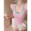 Milyfashion Kẻ Sọc Cổ Dây Ống Top Hai Mảnh Bộ Phong Cách Hàn Quốc Gợi Cảm Cô Gái Nóng Y2K Phong Cách Mới XMTN