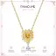 FANCIME "My Sunshine" Hoa hướng dương thả Citrine Vòng cổ bạc có thể xoay được