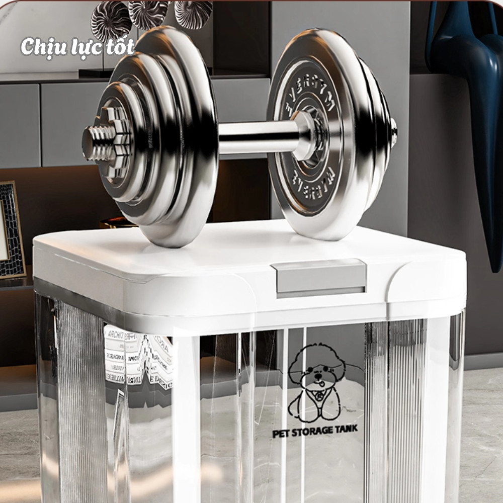 Thùng Đựng Thức Ăn Chó Mèo HomeMate Có Bánh Xe, Hộp Đựng Hạt Kín Khí Chống Ẩm Dung Tích Lớn 5KG–15KG