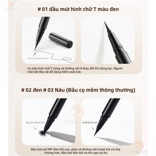J.M.C.YBút kẻ mắt lâu trôi không thấm nước 0,1mm Không dễ nhòe Phát triển màu sắc lâu trôi dành cho học sinh mới bắt đầu Liqui