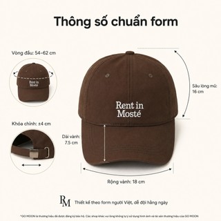 Mũ lưỡi trai nam nữ form mềm Go Moon House thêu chữ Rent in moste kiểu hàn nón kết kaki cotton thoáng mát form chuẩn