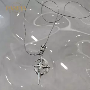 PNPIA- Mặt Dây Chuyền Ngôi Sao Mặt Trăng Sang Trọng Galaxy Nelace Cho Nữ Thoáng Mát Ne Dây Xích Xương Đòn Phong Cách Hàn Quốc Trang Sức Thời Trang Đảng Quà Tặng