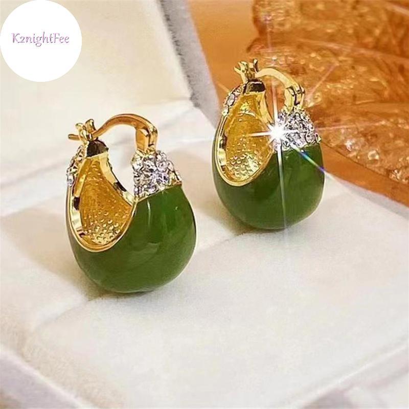 K2nightFee 1 Cặp Bông Tai Zircon Dầu Nhỏ Giọt Xanh Hợp Thời Trang Hàn Quốc Dành Cho Nữ Đơn Giản Không Đều Hình Học Tòn Ten Bông Tai Đảng Trang Sức Cá Tính VN