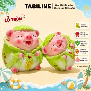 Heo đất ống tiết kiệm tiền lỗ tròn heo ôm bắp cải siêu cute đáng yêu LD63 - TABILINE