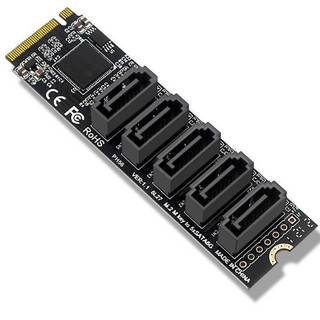 [KTP] M.2 NVMe PCI-E đến 6 cổng SATA Adapter Card Riser III asm1166 Gb/giây mở rộng, cho pcputer.
