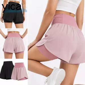 Quần short váy thể thao nữ YICA, Skort thể thao hai lớp khô nhanh, Hợp thời trang phù hợp với quần short tập thể dục thoáng khí có túi để chạy bộ Pilates