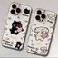 Ốp lưng trong suốt cặp đôi mèo chó trái tim cho iPhone 11/12/13/14/15/16/17 Pro Max