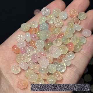 ((10 Cái) Pha Lê Đá Tricolor 8 Mm Bí Ngô Rời Hạt Màu Bí Ngô Hạt Tự Làm Vòng Tay Phụ Kiện Trang Sức