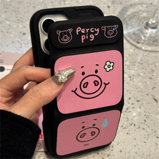 Ốp bảo vệ nắp lật họa tiết Little Pink Pig cho iPhone 11 12promax 13pro15pro 15promax 14 14promax 14pro 16 pro max 16 plus 17 17promax