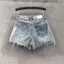 Quần short Denim màu tương phản khâu độc đáo mùa hè Quần ống rộng phù hợp cho mọi trận đấu