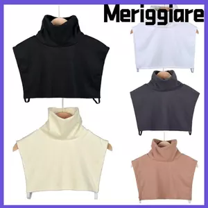 Cổ áo giả MERIGGIARE, Khăn quàng cổ quấn cổ giả đàn hồi cao, Phụ kiện quần áo thời trang Màu trơn có thể tháo rời Vòng cổ cao Unisex