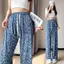 Quần mỏng cỡ lớn Drape dáng rộng in hình thể thao Quần ống rộng thông thường Quần chống muỗi
