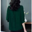 Áo Sơ Mi Nữ 3 / 4 Tay Nữ Thường Ngày Rượu Vang Màu Đỏ Áo Công Sở Nữ OL Áo Làm Việc