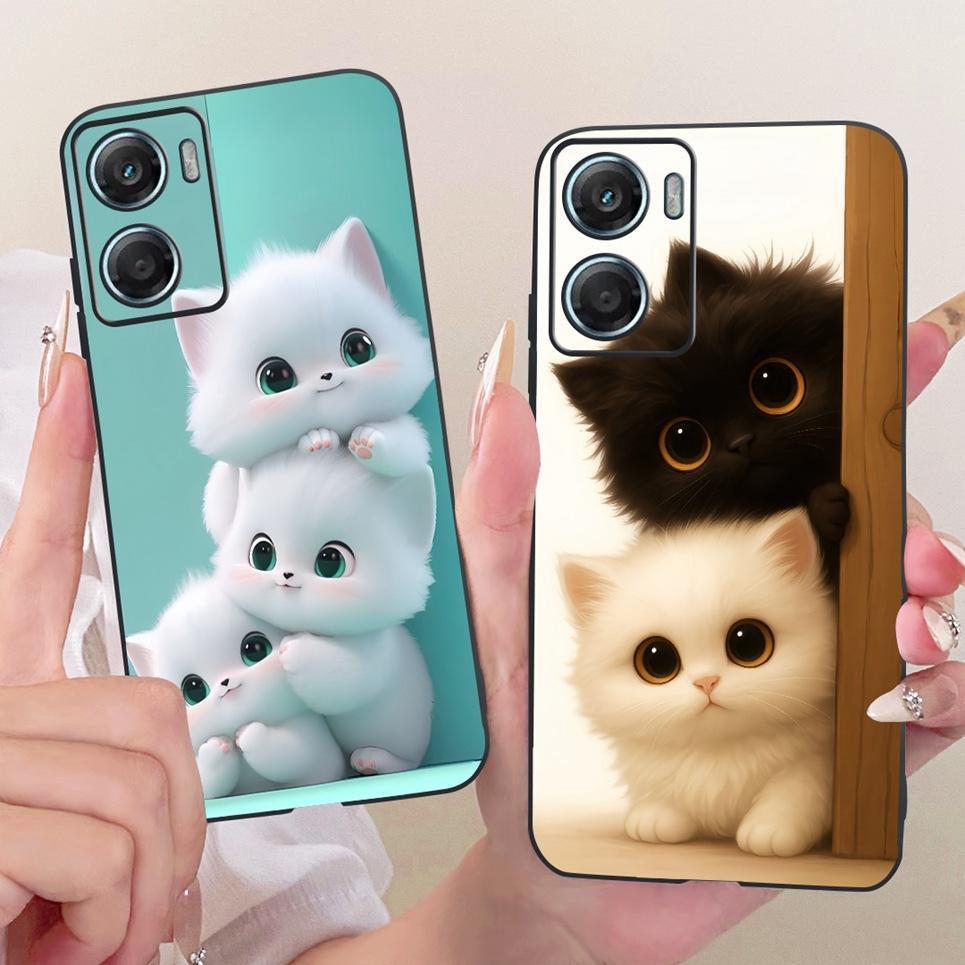 Dành Cho Motorola Moto G06 / G06 Điện Thoại Ốp Lưng Mèo Dễ Thương Đáng Yêu May Mắn Túi In Hình Ốp Lưng Silicon Màu Đen Mềm