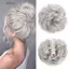 DELMER Tổng Hợp Chignon, Phần Mở Rộng Tóc Giả Tóc Lộn Xộn Tóc Xoăn Bun, Lông Tơ Đen Sóng Tóc Mảnh Nâu Vuốt Kẹp Bun Nữ