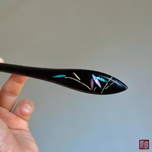 WHX-Hairpin {Tre Jun} Kẹp tóc không phải kiểu Âu Màu tím Ánh sáng Mun Kẹp tóc Trung Quốc mới Kẹp tóc lá tre Kẹp tóc Trung Quốc