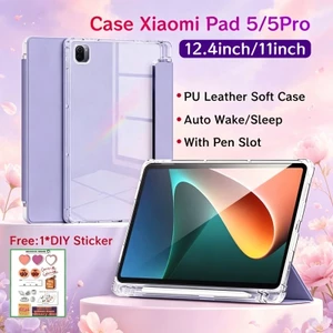 Ốp điện thoại Xiaomi Pad 5 / 5 Pro 11 inch có khe cắm bút Vỏ bảo vệ từ tính Xiaomi Pad 5 Pro 12.4 inch có mặt sau trong suốt Vỏ MiPad 5 11 inch