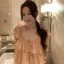 Size lớn Fat MM Mùa hè Phong cách mới Phong cách Hàn Quốc Nhẹ nhàng Giảm tuổi Xù Thiết kế phong cách phương Tây ngọt ngào Niche Sling Top