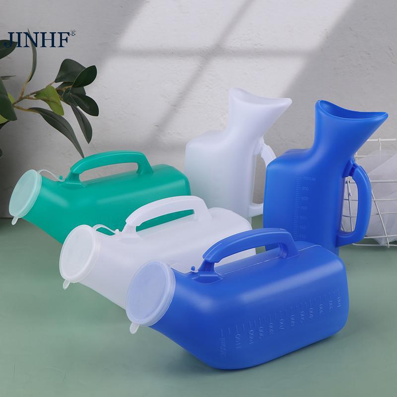 JINHF 1 Bình Nước Tiểu Di Động Dành Cho Nữ / Nam 1000 / 1200ml Bình Ngủ Bằng Nhựa Có / Không Nắp Pee Hộp Đựng Nước Tiểu Pee Chai HOT