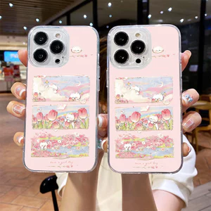 Ốp lưng iPhone trong suốt chống sốc họa tiết mèo hồng iP-7/8Plus/XSMax/11/12/13/14/15/16/17/Pro/ProMax