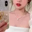 ECK Thời Trang Cao Cấp Cảm Giác Ngọc Trai Nelace Cho Nữ Cô Gái Đơn Giản Ngọc Trai Mặt Dây Chuyền Xương Đòn Dây Chuyền Dự Tiệc Phụ Kiện Trang Sức Quà Tặng HOT