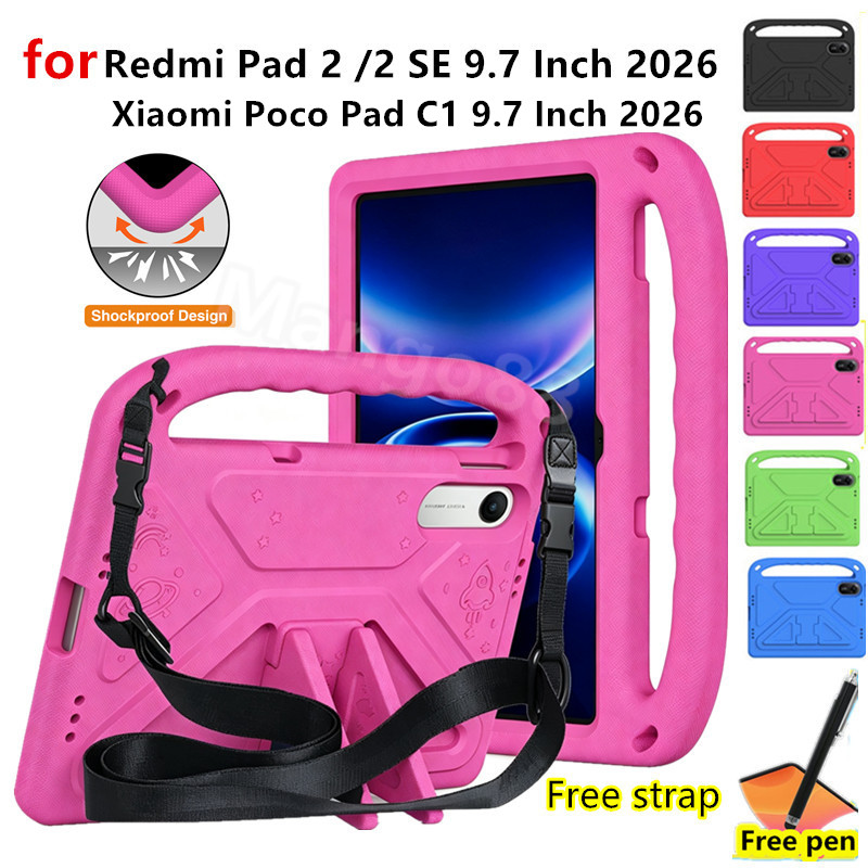 Ốp Lưng Cho Xiaomi Poco Pad C1 9.7 Inch 2026 Cho Redmi Pad 2 9.7 Inch 4G Wifi 9.7 "2026 Vỏ Trẻ Em An Toàn Trẻ Em Máy Tính Bảng Bảo Vệ Shockproo Di Động Phụ Kiện Bao Da
