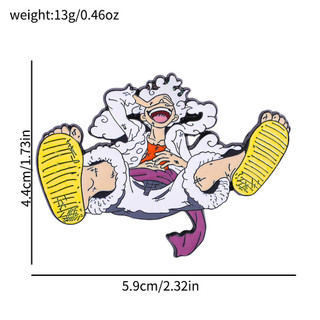 1 Một Mảnh Luffy Hoạt Hình Kim Loại Men Pin Anime Nhân Vật Hợp Kim Thổ Cẩm Huy Hiệu Túi Trang Trí