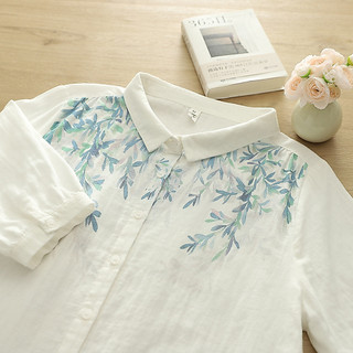 [Sẵn Sàng] Áo Sơ Mi Nữ 100% Sợi Cotton Cao Cấp Mùa Hè Mới Áo Sơ Mi Ngắn Tay In Hình Áo Sơ Mi Rời Cardigan