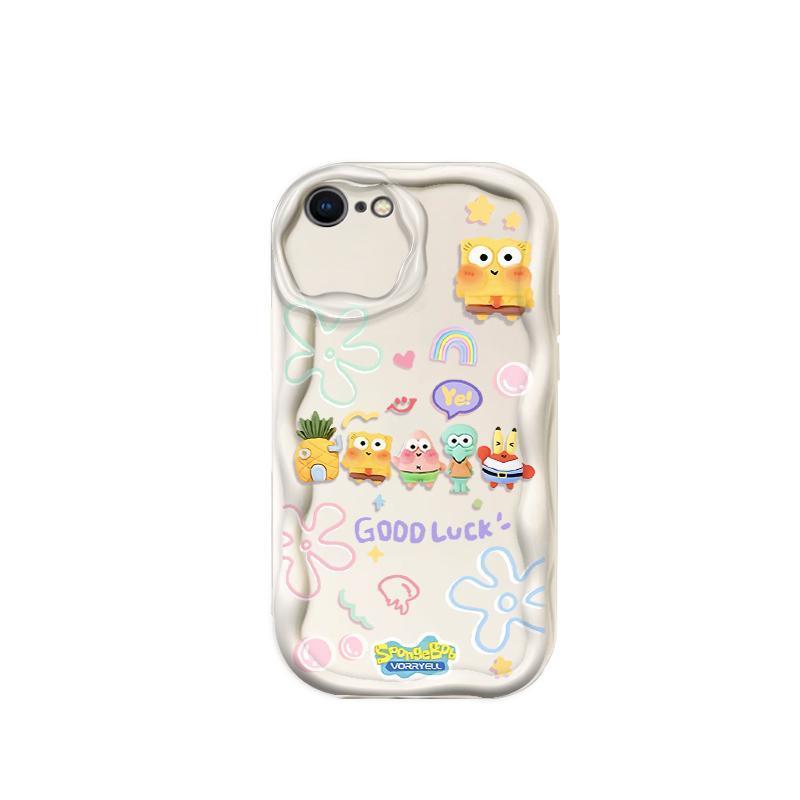 Thích hợp cho iPhone 6 6S 6 Plus 6S Plus 7 8 Plus SE 2020 3D TPU mềm SpongeBob SquarePants Vỏ điện thoại chống sốc