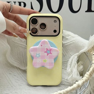 Họa tiết ngôi sao kẻ sọc với vỏ bảo vệ chân đế ngôi sao cho iPhone 11 12promax 13pro15pro 15promax 14 14promax 14pro 16 pro max 16 plus 17promax ốp lưng hai trong một