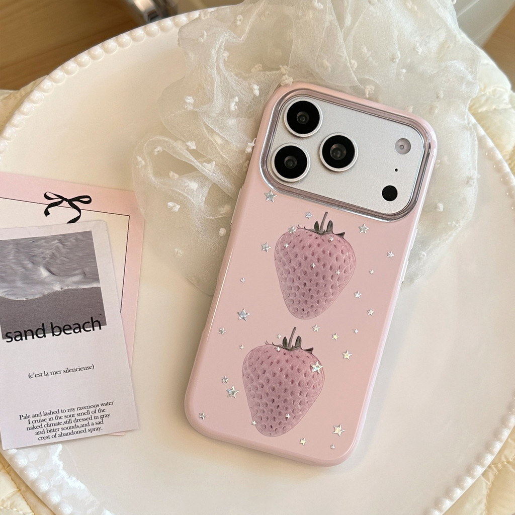 Ốp Điện Thoại Dâu Tây Đơn Giản Cho IPhone 17 Pro Max 17 16 15 14 13 Vỏ Bảo Vệ Chống Sốc