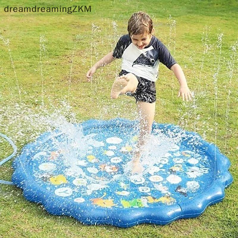 [dreamdreaming] Thảm lót nước bơm hơi 100cm có vòi phun nước cho bé 3 4 5 6 7 tuổi Đồ chơi nước cho bé [zkm]