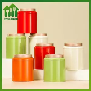 SWEET Trà Thiếc Hộp Bảo Quản Thực Phẩm Kín Hơi Hộp Kim Loại Nhỏ Cho Lá Rời Trà Cà Phê Đậu Nhà Bếp Trái Cây Khô Hộp Đựng n