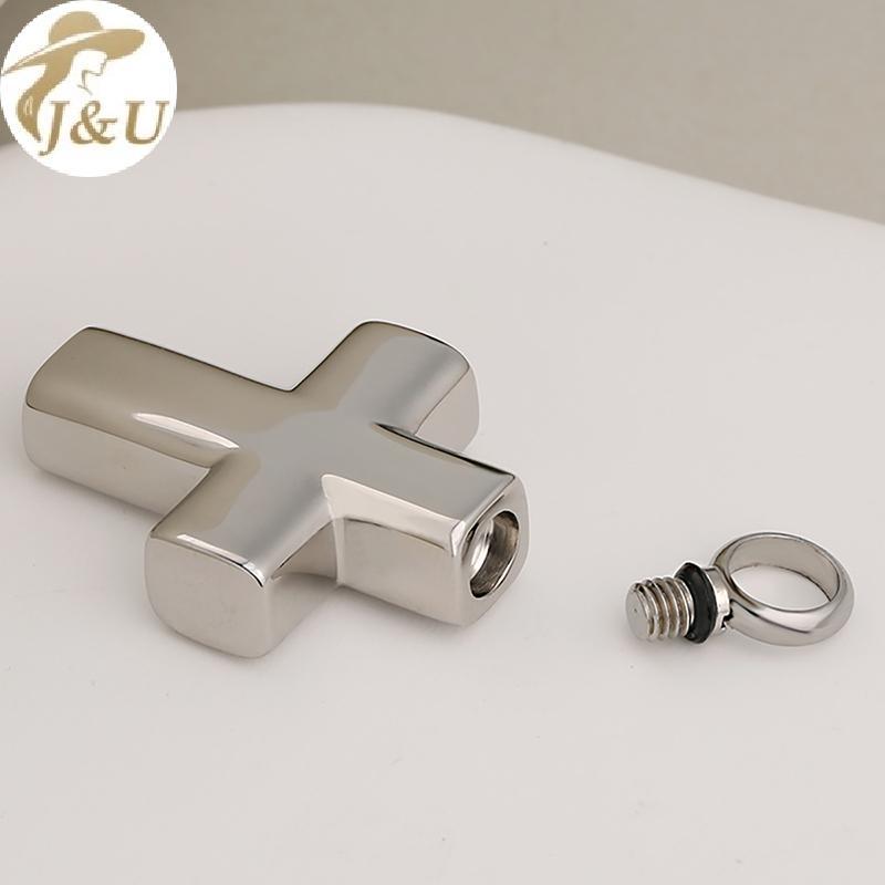 JU Unisex Cross Loet Tro Urn Nelace Lưu Niệm Vít Tôn Giáo Thánh Giá Mặt Dây Chuyền Hỏa táng Trang Sức Đơn Giản Thú Cưng Tưởng Niệm Mặt Dây VN