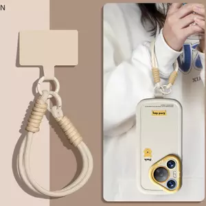 NS 1 Túi Điện Thoại Dây Xích Di Động Dễ Mang, Dây Đeo Tay Cao Cấp Màu Trơn Ngắn Móc Khóa