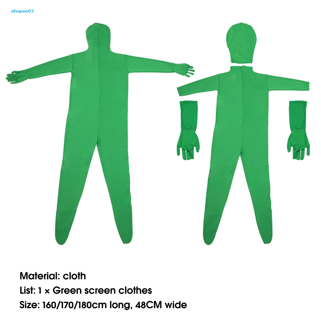[Ky] Màu trơn Chroma Key Green Suit Kết cấu mịn màng