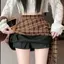 Váy chống chói kẻ sọc cổ điển Thiết kế phong cách Hàn Quốc Váy Streamer Váy chữ A lưng cao