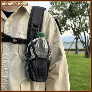AIHOM Giá đỡ bình nước có thể điều chỉnh di động có lưới Nhà thơ Hộp đựng đồ uống chống rách để đi bộ đường dài Cắm trại Bapaing Chuyến đi,