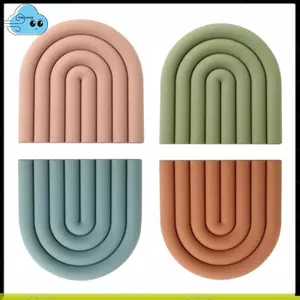 Thảm Trivet Silicon Nhiều Màu Sắc, Để Xử Lý Đĩa Nóng, Giá Đỡ Nồi Giữ Nhiệt, Chống Trơn Trượt Cho Miếng Lót Nóng, 4 Gói