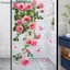 {AKIN} 1 Decal dán cửa sổ hình bướm hoa hồng hồng màu xanh lá cây tự dính để trang trí kính phòng khách gia đình {a}