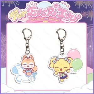 SQ11 IVE ForEverIve Acrylic Móc Khóa COLLLAB Với Mặt Dây Chuyền Wonyoung Hoạt Hình EVERLAND Cho Ba Lô & Chìa Khóa
